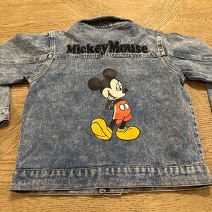 Mickey Mouse Disney Jean Jacket Kids Size 5/6 Denim Coat Button Up NEW